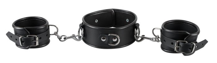 Leather Neck and Hand Cuffs - dimensiuni complete