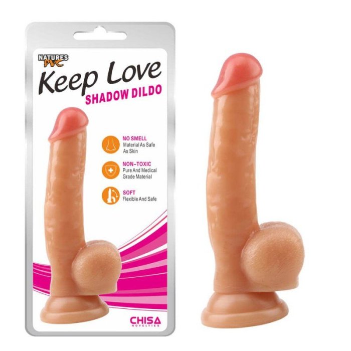 Dildo Realistic Chisa Novelties "Shadow" 22 cm - Natural - vedere frontala