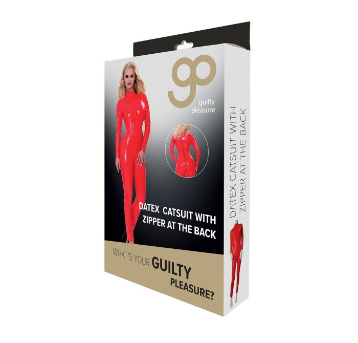 Salopeta Overall Latex Rosu# - dimensiuni complete