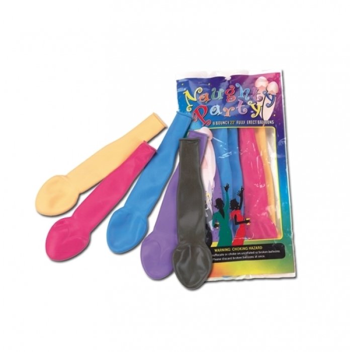 Baloane Colorate Forma Penis Lovetoy 8 Bucati - culoare si material