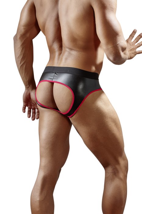 Chiloti Barbati JockStrap Negru - Rosu# - culoare si material