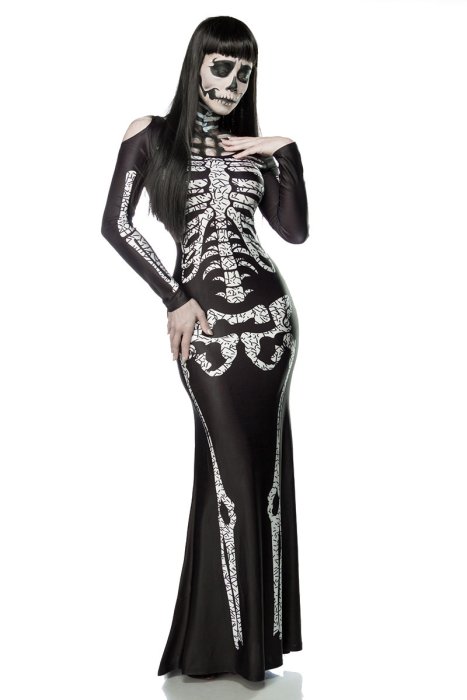 Costum Skeleton Lady Mask Paradise# - detaliu design