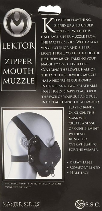 Masca Master Series "Lektor Zipper Mouth Muzzle" - Negru##