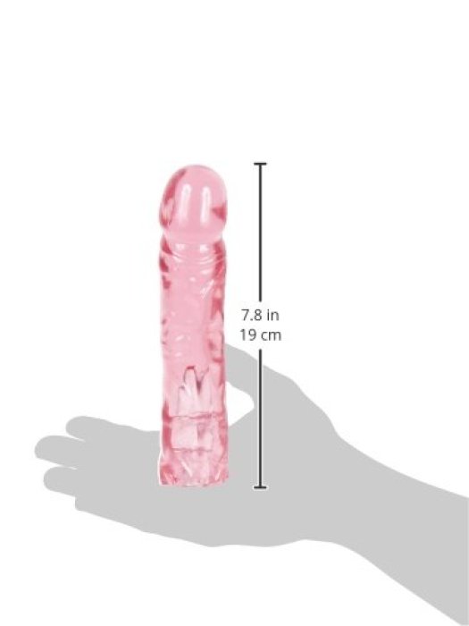 Dildo Vac-U-Lock Pink Crystal Jellies - detaliu ambalaj