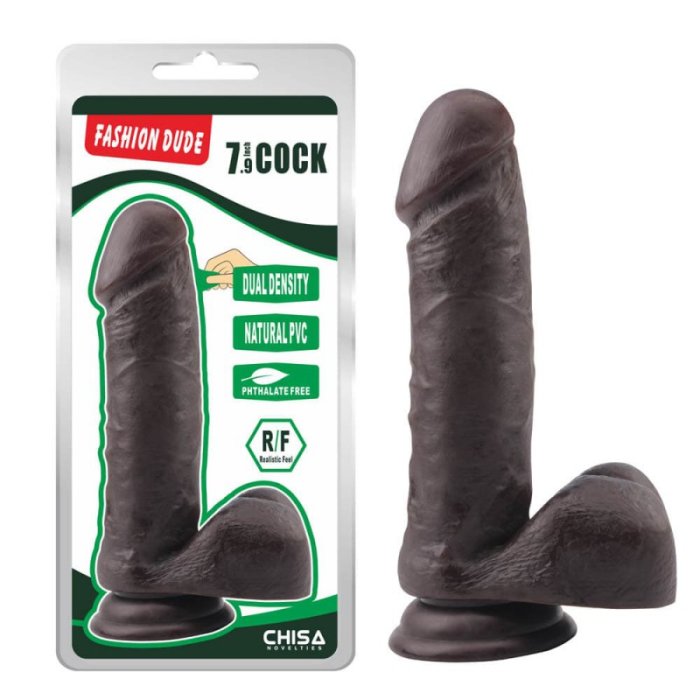 Dildo Fashion Dude- 7.9 Inch Cock Brown - vedere frontala