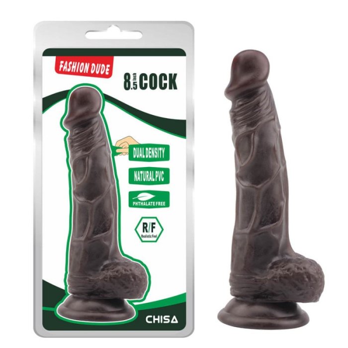 Dildo Chisa Novelties "Fashion Dude" 22 cm - Negru - vedere frontala