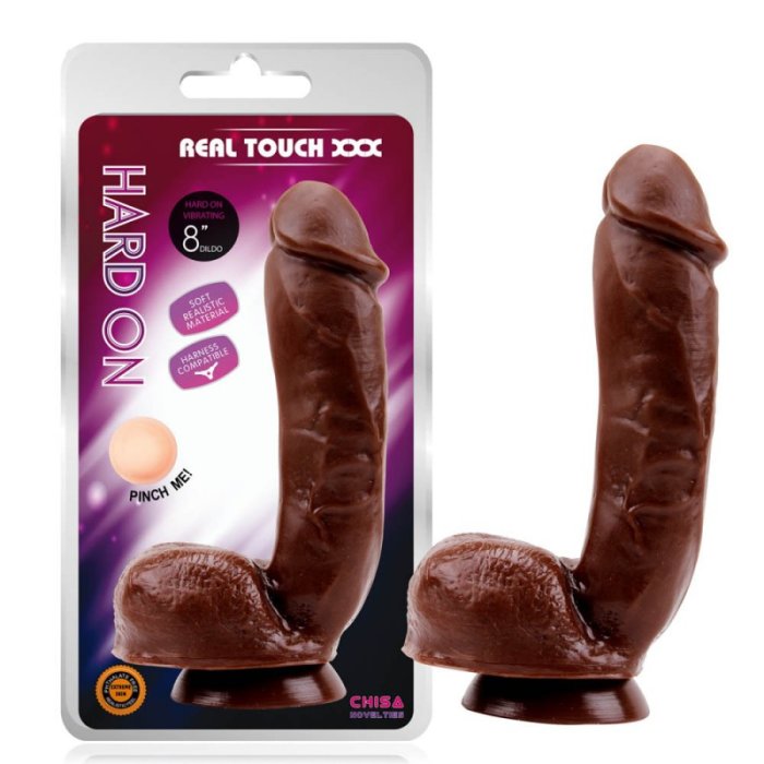 Dildo Realistic Real Touch XXX Hard On Brown 20cm - vedere frontala