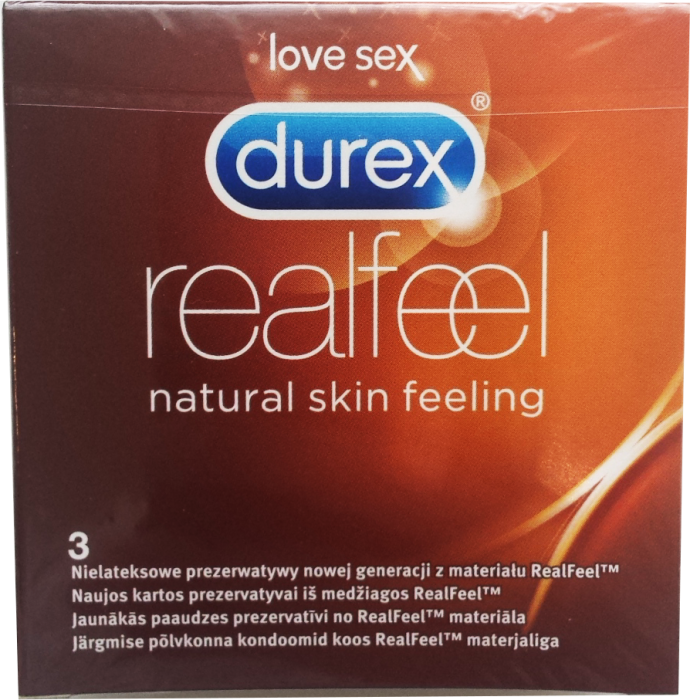 Prezervative Durex Real Feel 3 Bucati - detaliu design