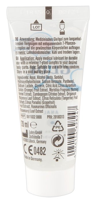 Lubrifiant Anal Just Glide 20ml - detaliu design