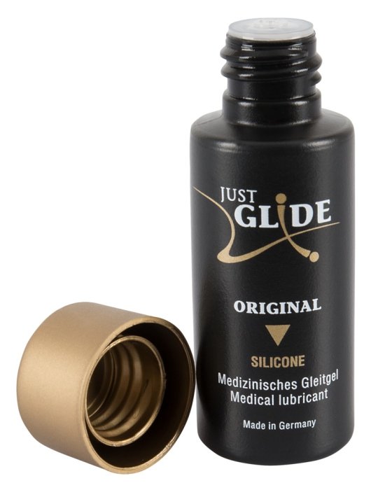 Lubrifiant Intim Vegan Just Glide Silicone, 30ml - detaliu design