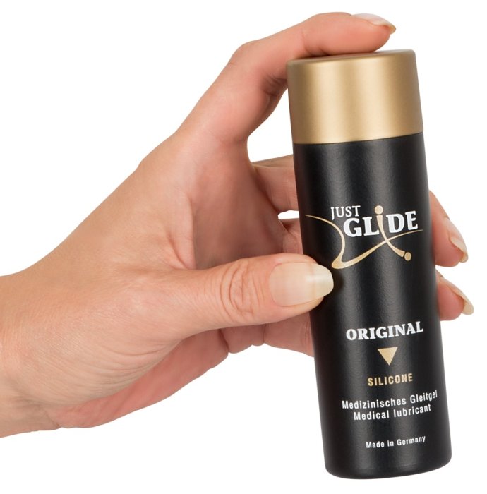 Lubrifiant Intim Vegan Just Glide Silicone, 100ml - culoare si material