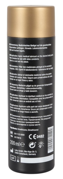 Lubrifiant Intim Vegan Just Glide Silicone, 200ml - detaliu design