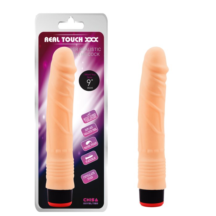 Vibrator Natural Flesh Real Skin 23cm - vedere frontala