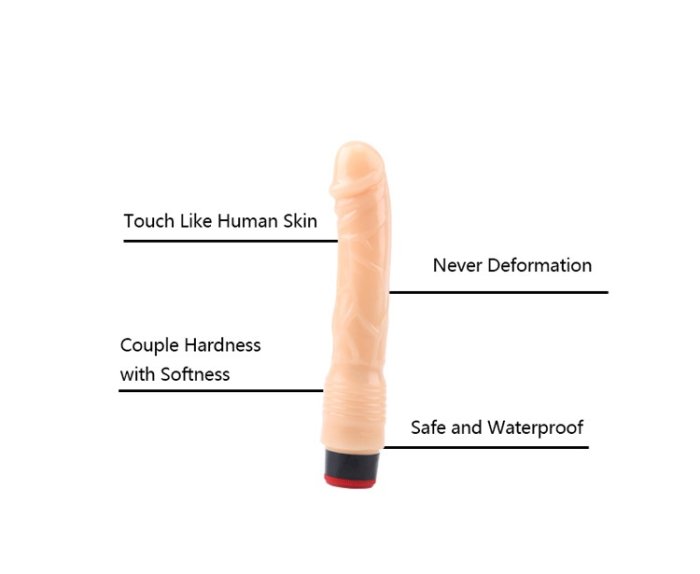 Vibrator Natural Flesh Real Skin 23cm - detaliu finisaj