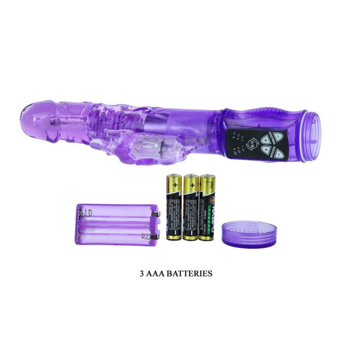 Vibrator Happy Rabbit cu Rotatii Wave Purple - detaliu ambalaj