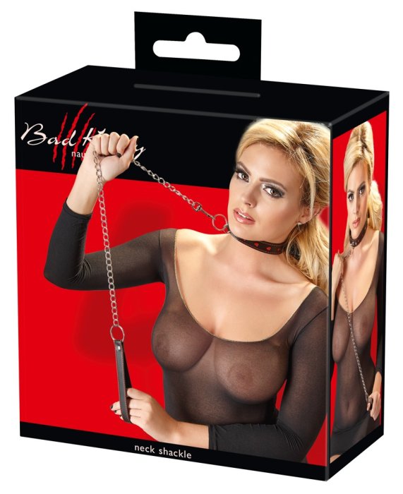 Zgarda cu Lant Bad Kitty - culoare si material
