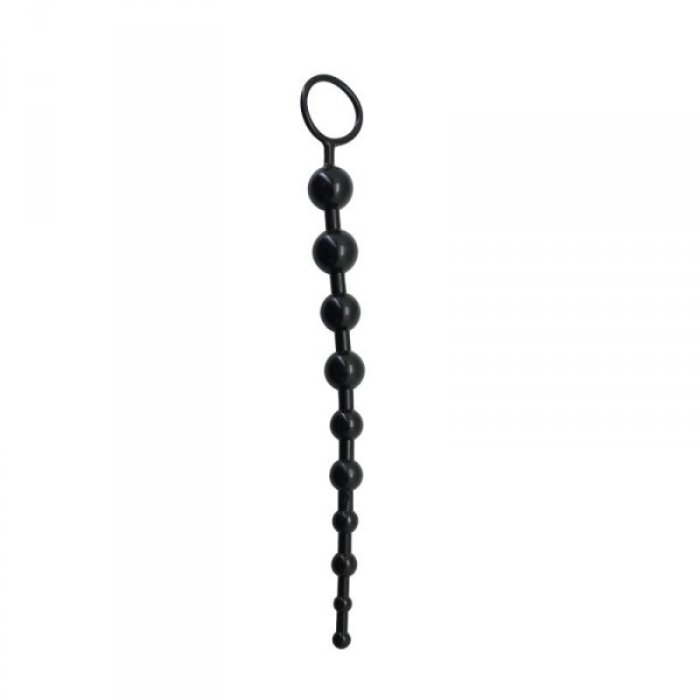 Bile Anale Toyz4Lovers "Erotica Black" 26 cm - Negru - vedere frontala