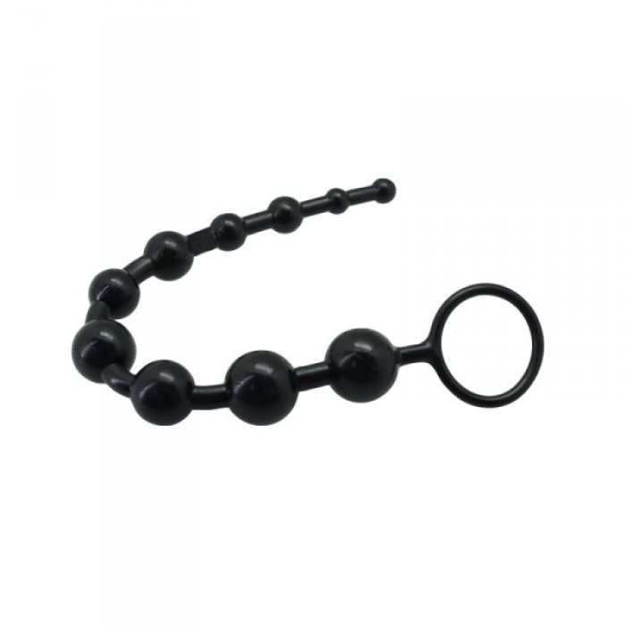 Bile Anale Toyz4Lovers "Erotica Black" 26 cm - Negru - culoare si material