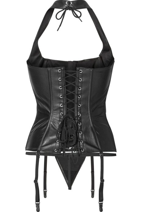 Corset Piele Ecologica Avanza - Negru - detaliu design
