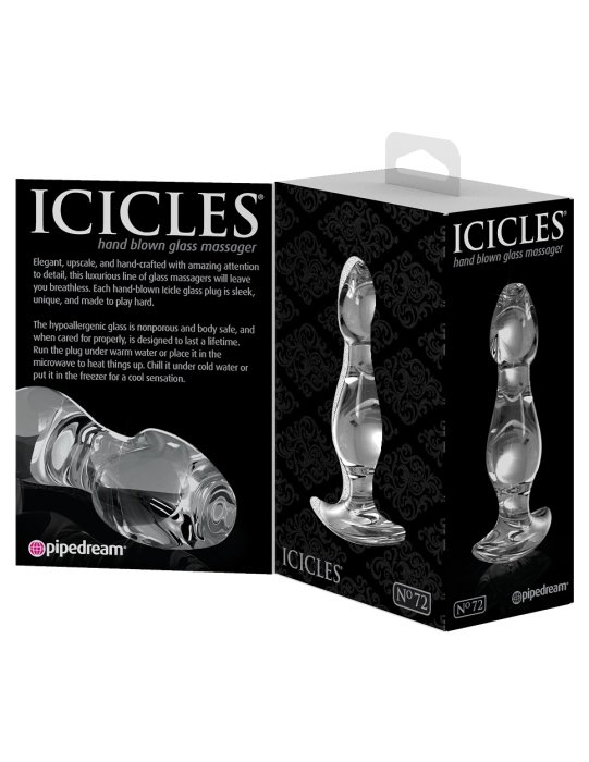 Dildo Sticla Icicles 72 - dimensiuni complete