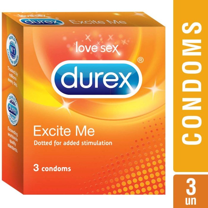Prezervative Durex Excite Me (Sensation) 3 Buc. Originale - detaliu design