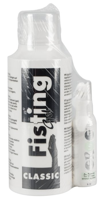 Set Fisting Gel Classic 500 ml + Solutie Curatare Jucarii Erotice 50 ml - accesorii incluse
