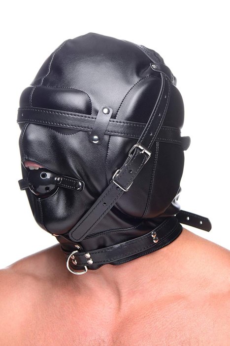 Masca Bondage Hood Mask Ball Gag - detaliu design