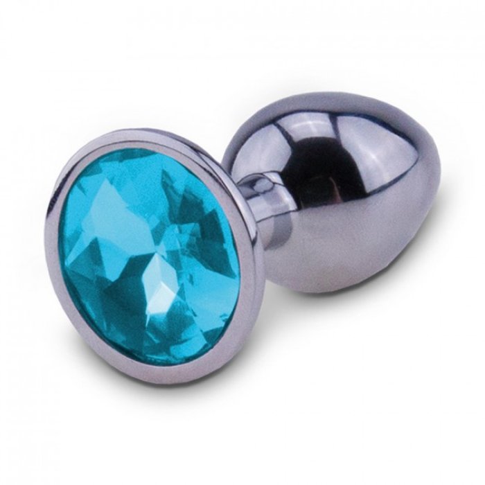 Plug Anal Metal RelaXxxx Silver Blue M - vedere frontala