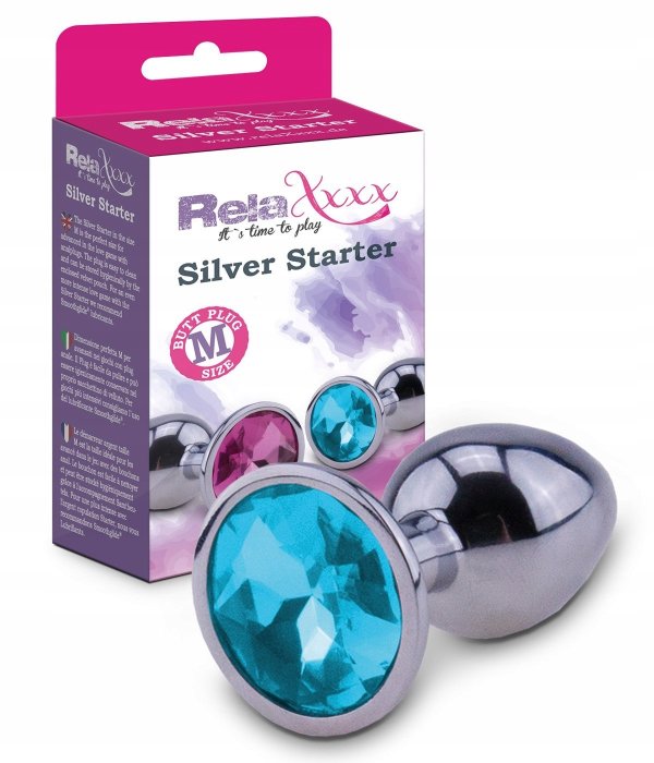 Plug Anal Metal RelaXxxx Silver Blue M - culoare si material