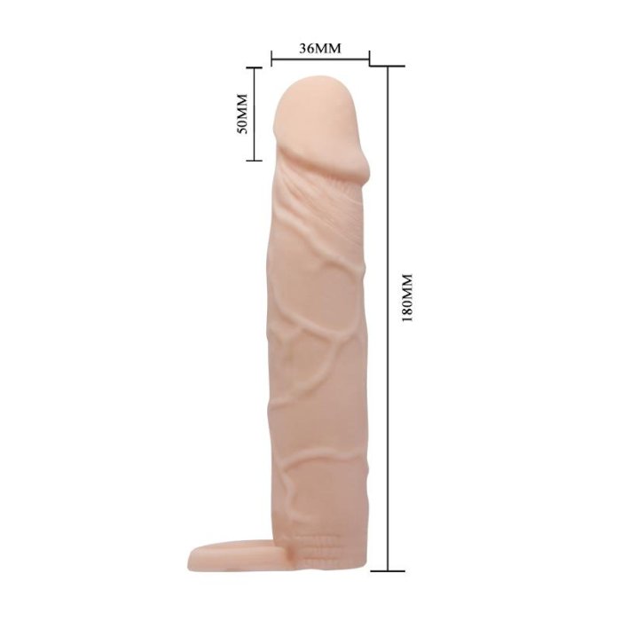 Prelungitor Penis Pretty Love »Penis Sleeve« 18 cm - Natural - vedere frontala