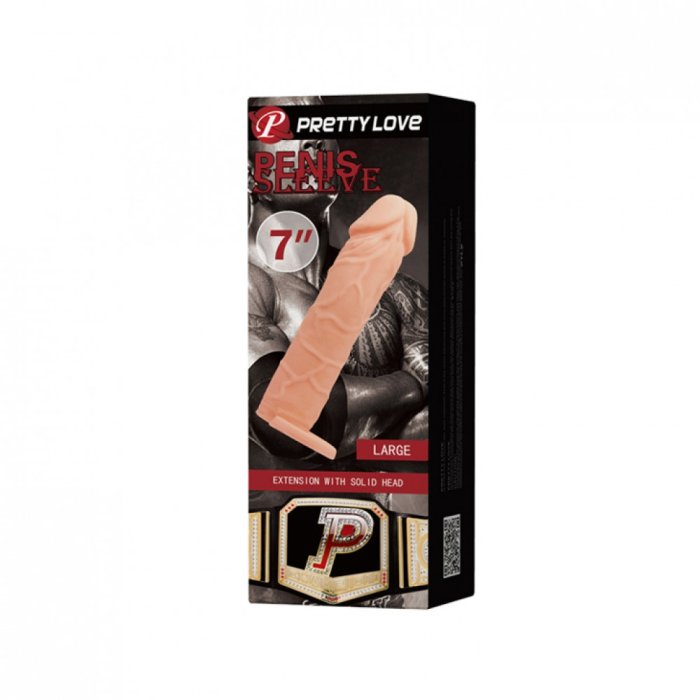 Prelungitor Penis Pretty Love »Penis Sleeve« 18 cm - Natural - vedere spate