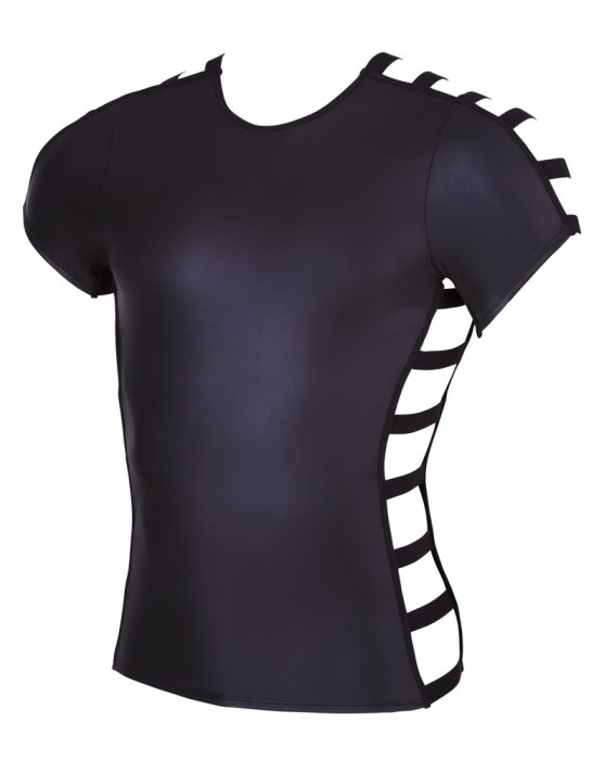 Tricou Negru Barbati Neopren Look - culoare si material