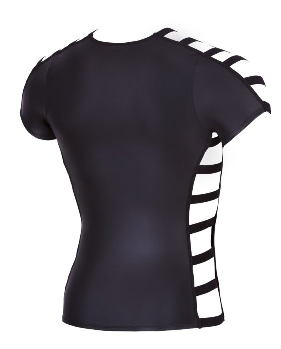 Tricou Negru Barbati Neopren Look - vedere laterala