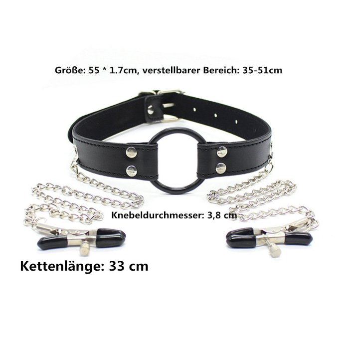 Calus Ring Gag + Nipples Clamps [ Cleme de Sfarcuri ]