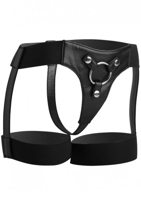 Chilot Strapon  Strap U "Bardot" Negru - detaliu finisaj