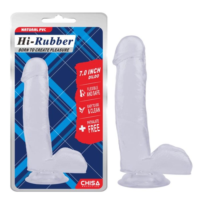 Dildo Transparent Chisa Novelties "Hi-Rubber" 19,5cm - vedere frontala