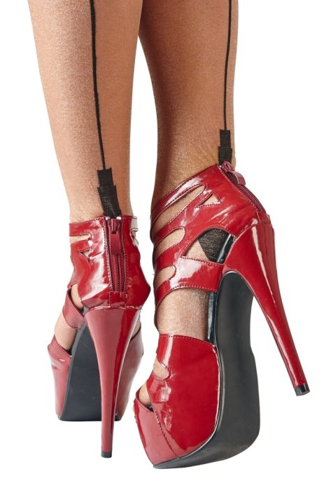 Sandale Platforma Rosii Toc 14cm, High Heel Red Sandals