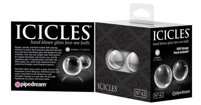 Icicles No.42 Medium Glass Ben-Wa Balls - detaliu design
