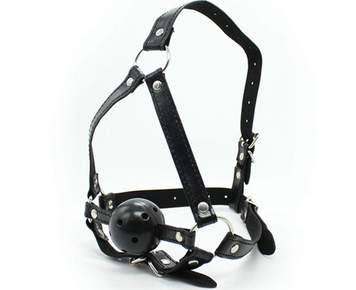 Masca Head Harness + Ball Gag [ Calus cu Bila ]#