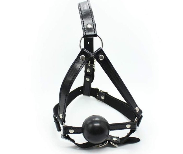 Masca Head Harness + Ball Gag [ Calus cu Bila ]#