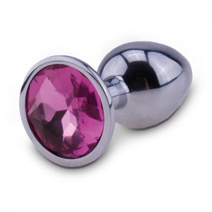 Plug Anal Metal RelaXxxx Silver Pink Medium - vedere frontala