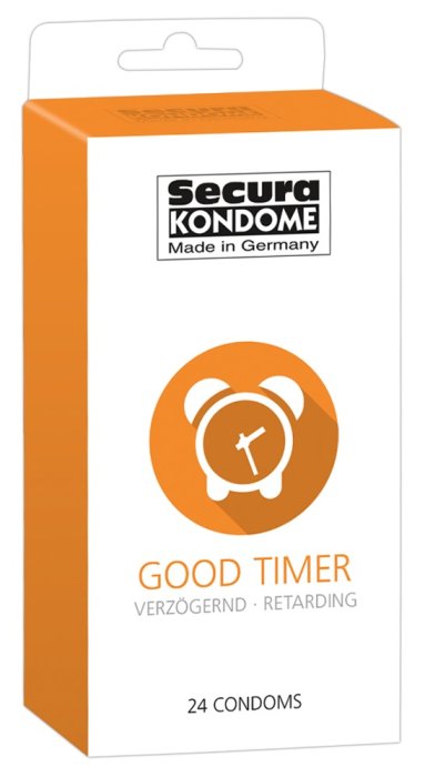 24 buc. Prezervative care intarzie ejacularea Secura Good Timer Retarding - vedere frontala