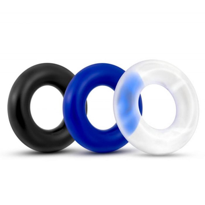 Set 3 Inele Penis Lovetoy »Power Plus X Donut« 3 cm - vedere frontala