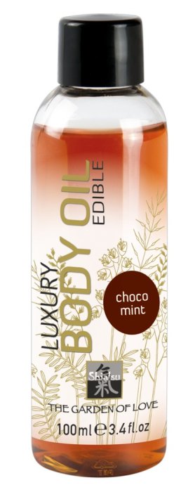 Ulei de Masaj Comestibil, Shiatsu, Choco Mint, 100ml - vedere frontala