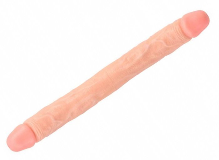 Dildo Dublu Chisa Novelties "Ballsy Super Cock" 32,5 cm - Natural##