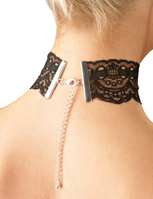 Choker Dantela Neagra# - culoare si material