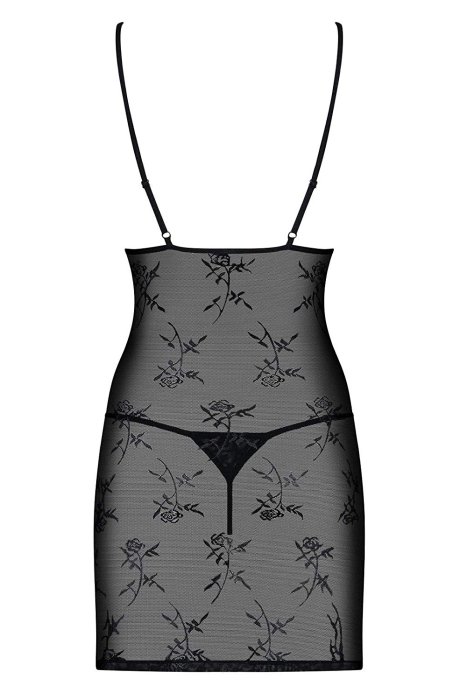 Set Neglijeu Negru Obsessive Bride, 2 piese, S/M