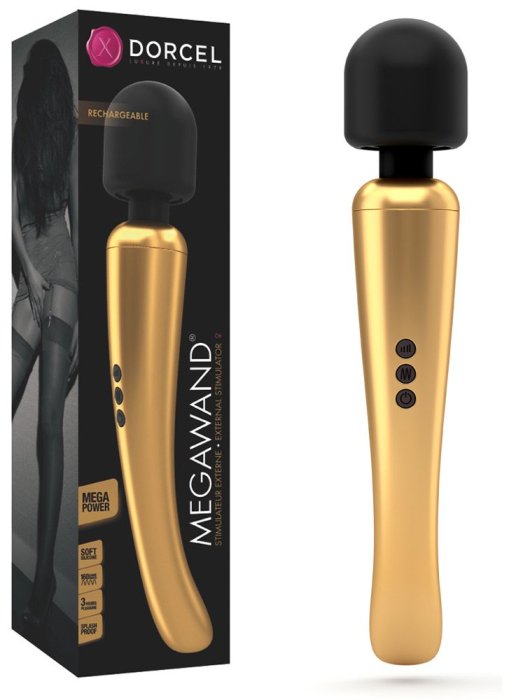 Aparat Masaj Intim MEGAWAND, 20 Functii, Dorcel, Gold Massager - vedere frontala
