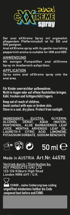 Spray Anal, HOT eXXtreme, 50 ml - vedere laterala