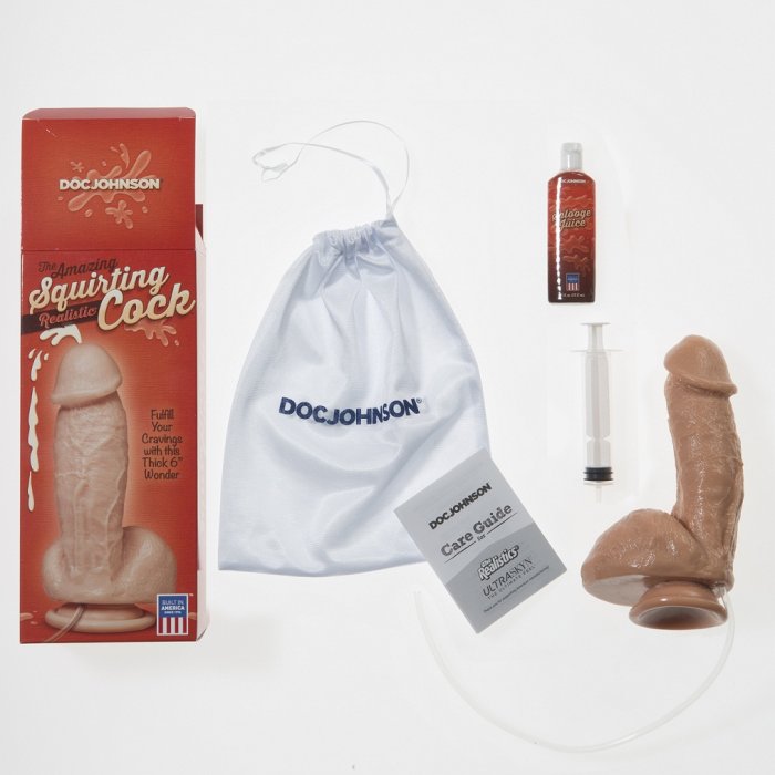 Dildo Doc Johnson "Squirting Cock" 18,8 cm - Natural##